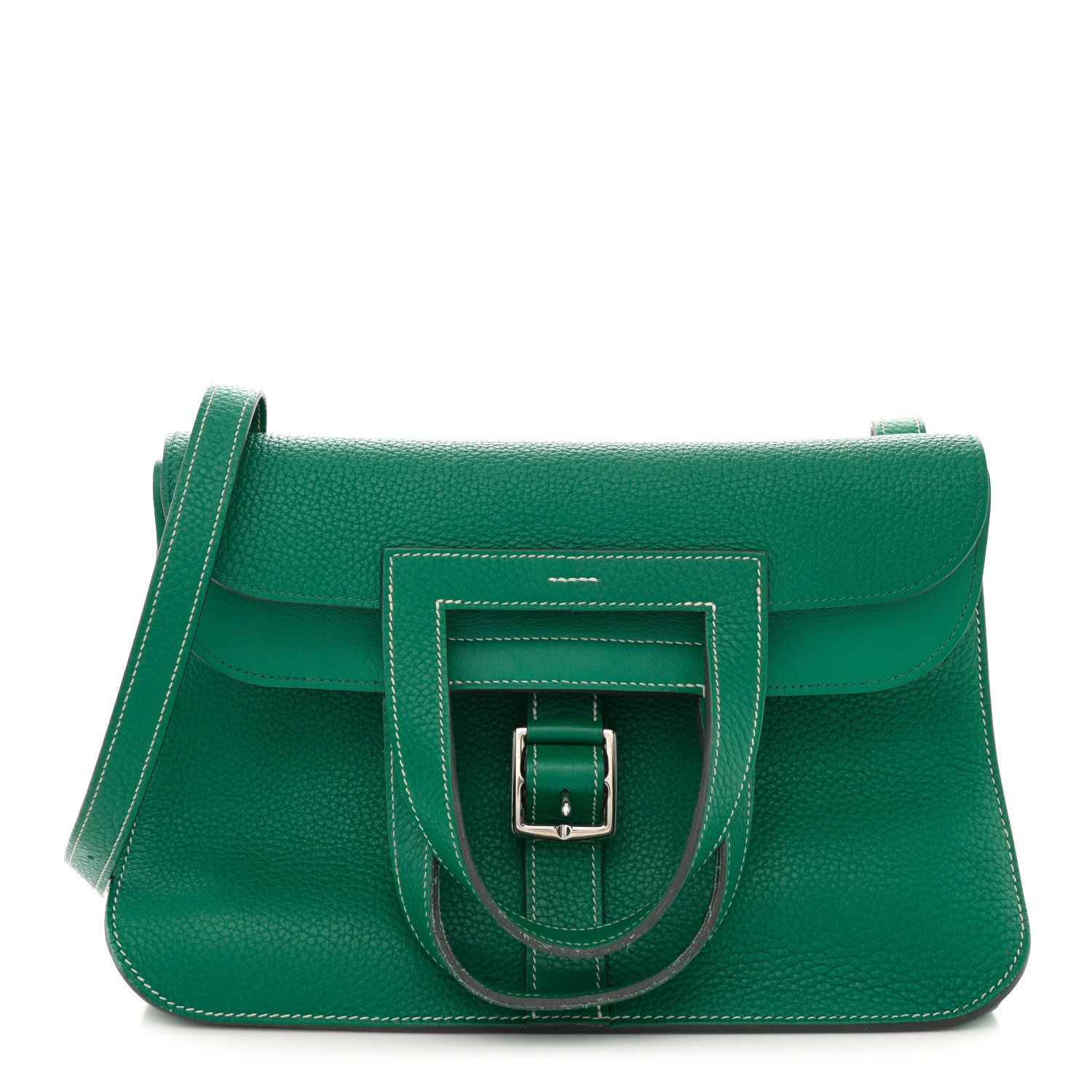 Hermes Taurillon Clemence Halzan 31 GM Vert Vertigo 1 of 14