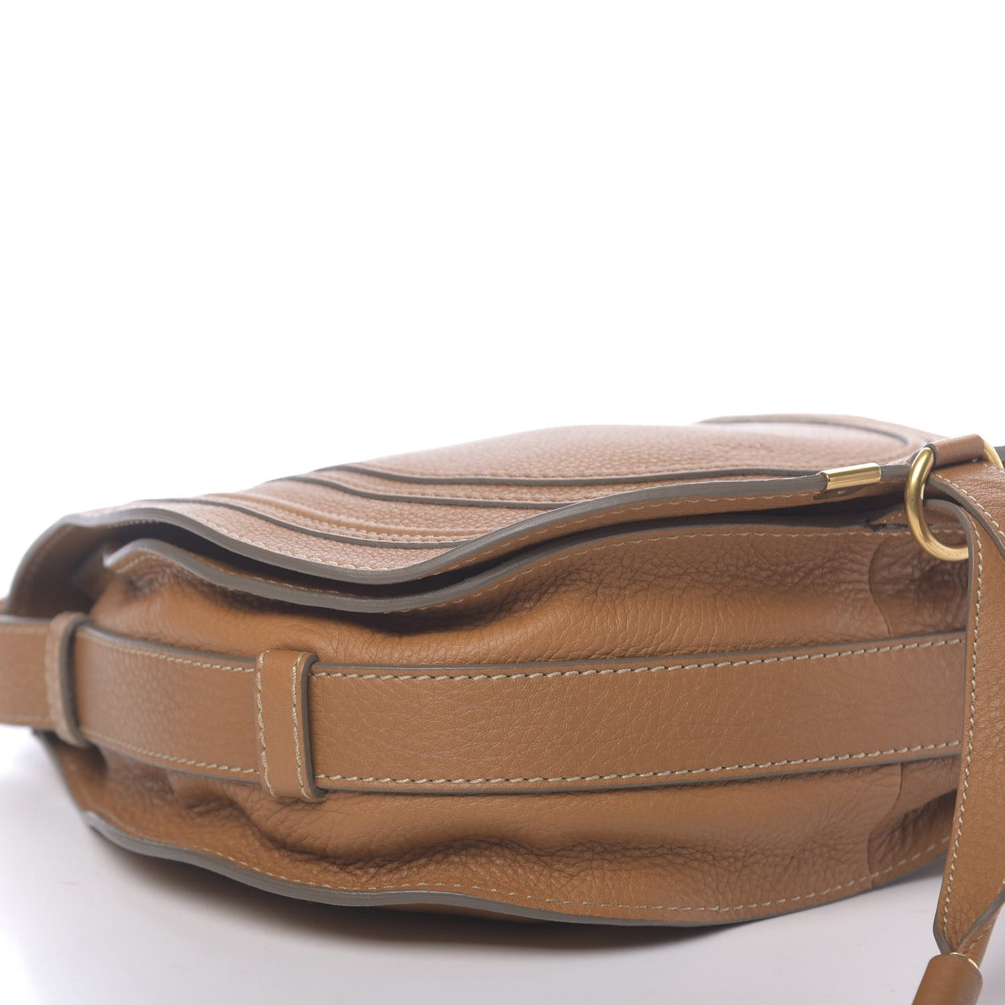 Grained Calfskin Medium Marcie Saddle Bag Burning Camel