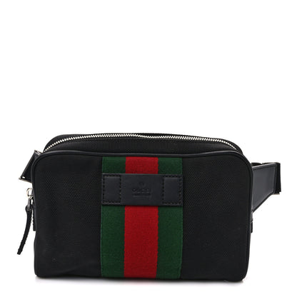 Gucci Canvas Web Slim Belt Bag Black 1 of 11