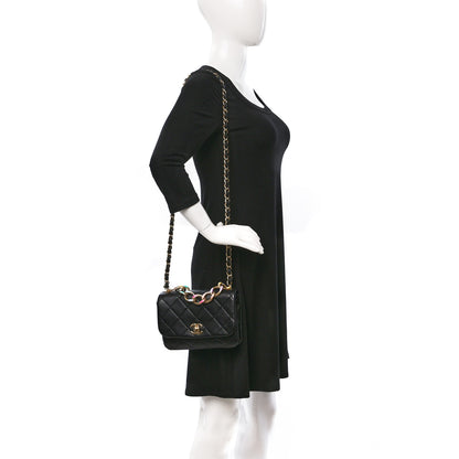Chanel Lambskin Quilted Small Color Match Flap Black Multicolor 2 of 9