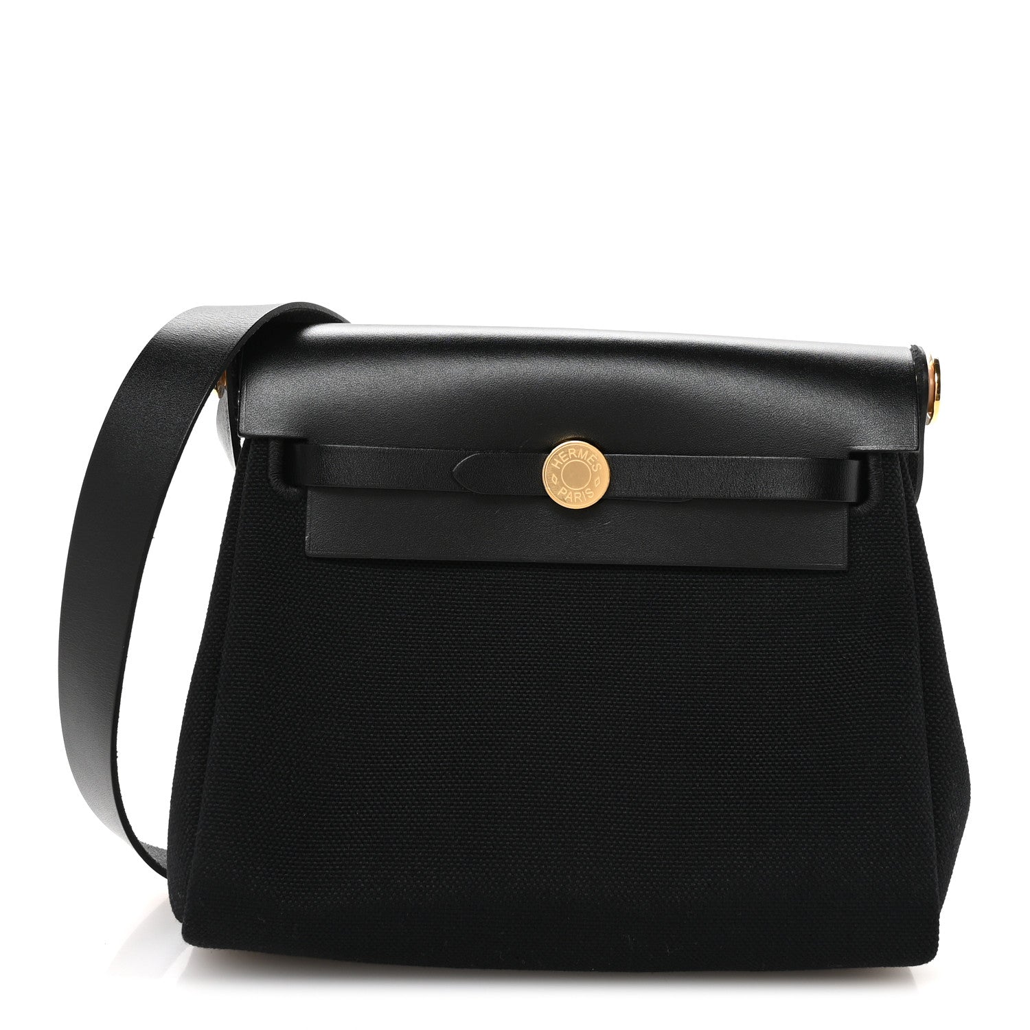 Hermes Military Toile Vache Hunter Herbag Zip Retourne 20 Black 2 of 20
