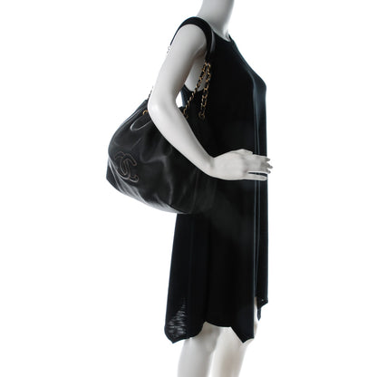 Chanel Calfskin CC Drawstring Bucket Bag Black 2 of 6