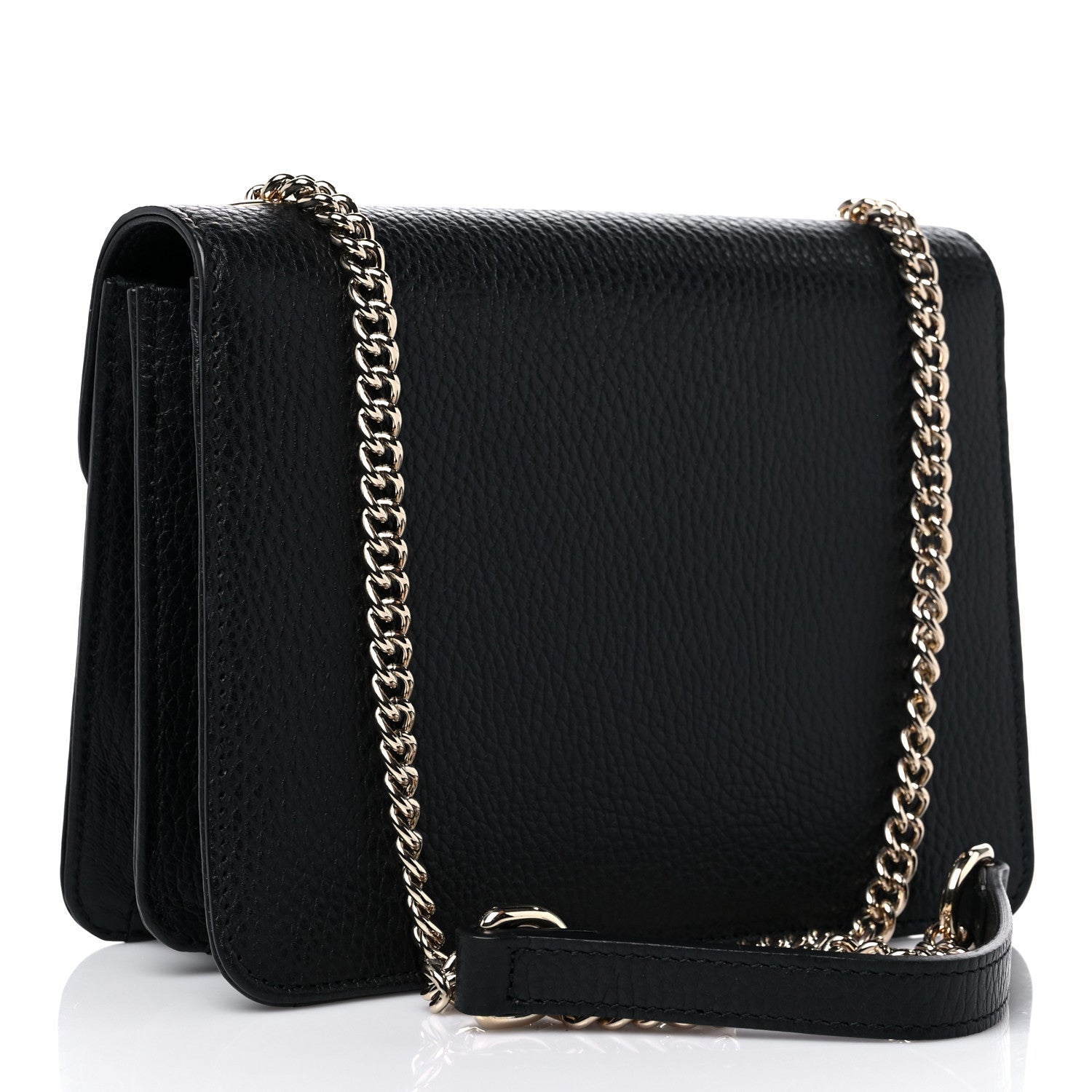 Gucci Dollar Calfskin Small Interlocking G Shoulder Bag Black 3 of 11