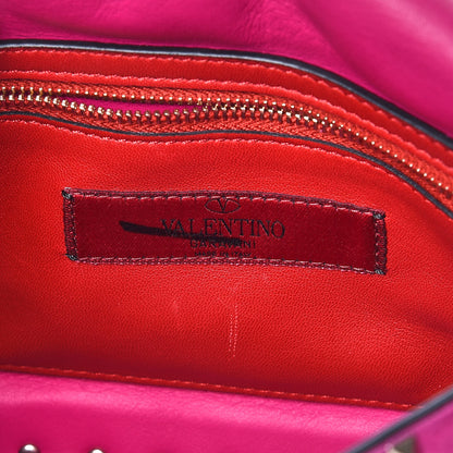 Valentino Garavani Suede Medium Rockstud Spike Shoulder Bag Bright Fuxia 6 of 12