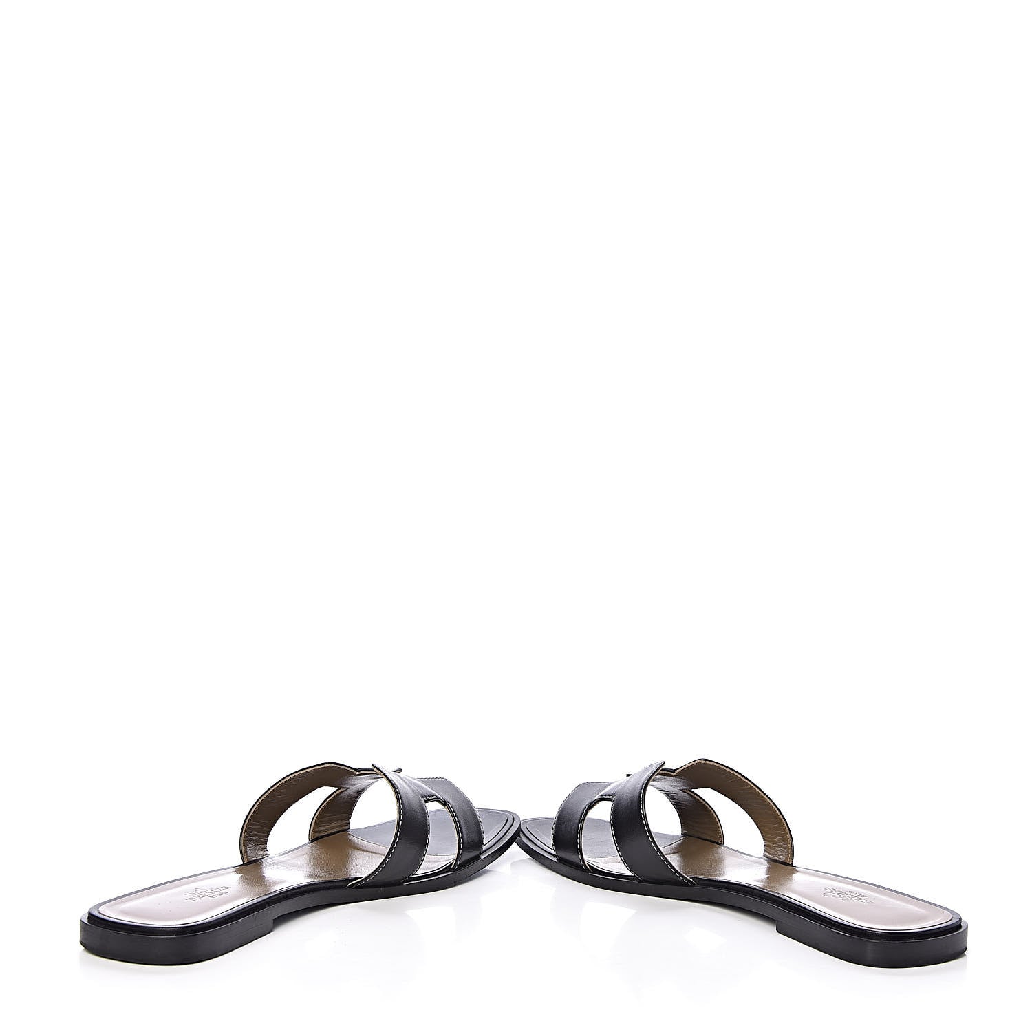 Hermes Box Calfskin Oran Sandals 41 Black 5 of 11