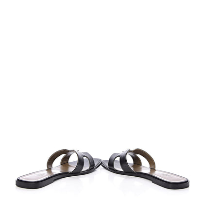 Hermes Box Calfskin Oran Sandals 41 Black 5 of 11