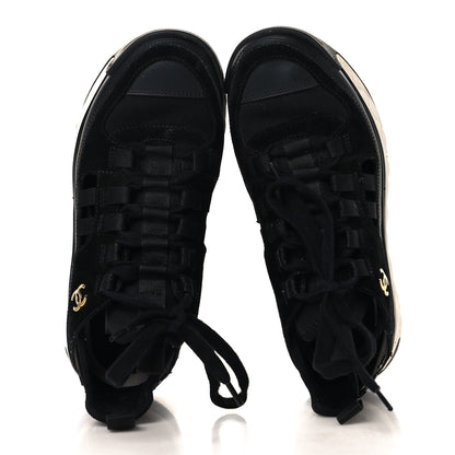 Chanel Velvet Calfskin Mixed Fibers CC Sneakers 35 Black 2 of 9