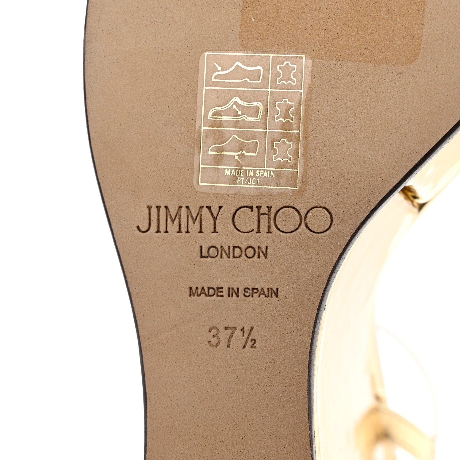 Jimmy Choo Metallic Calfskin Crystal Embellished Bing 120 Wedge 37.5 Gold 7 of 10