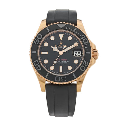 Rolex 18K Everose Gold Oysterflex 37mm Yacht-Master Watch Black 268655 1 of 5