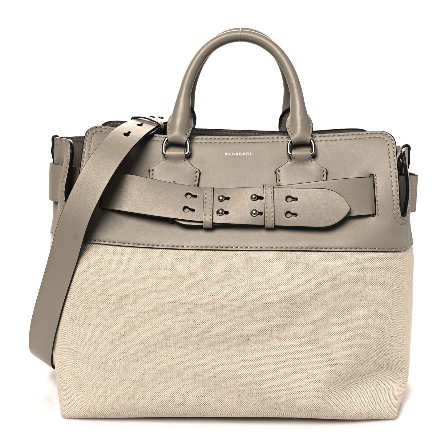 Canvas Calfskin Medium Belt Bag Mineral Grey