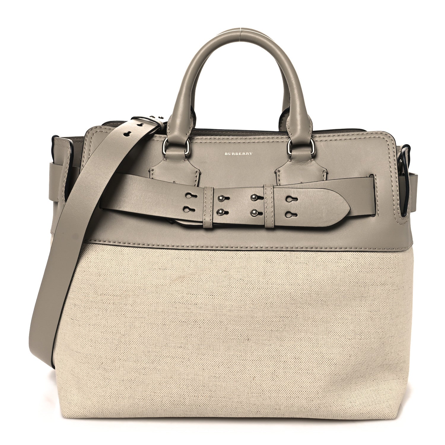 Burberry Canvas Calfskin Medium Belt Bag Mineral Grey 1 of 9