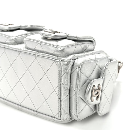 Chanel Metallic Lambskin Quilted Trendy Pockets Hobo Silver 10 of 10