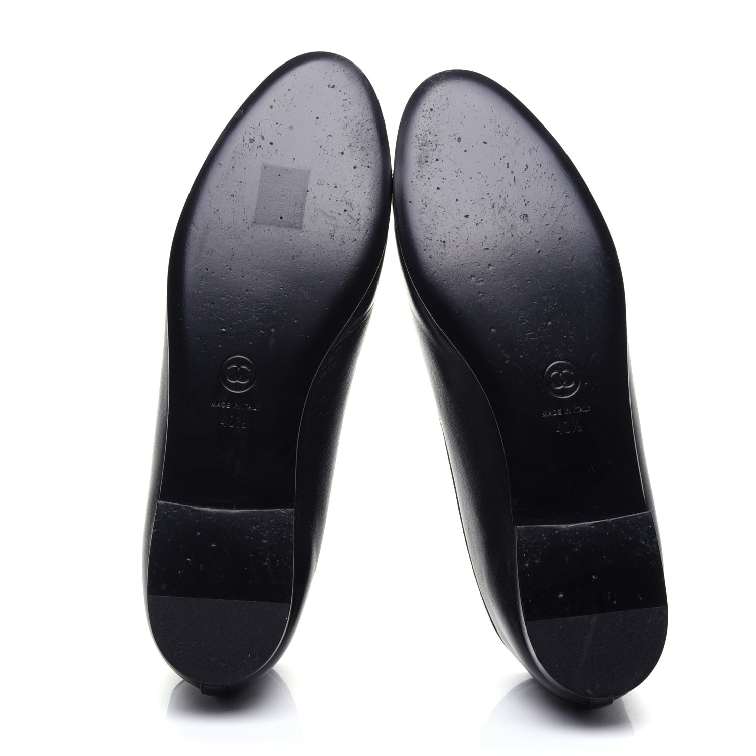 Chanel Lambskin Patent Cap Toe Ballerina Flats 40.5 Black 9 of 13