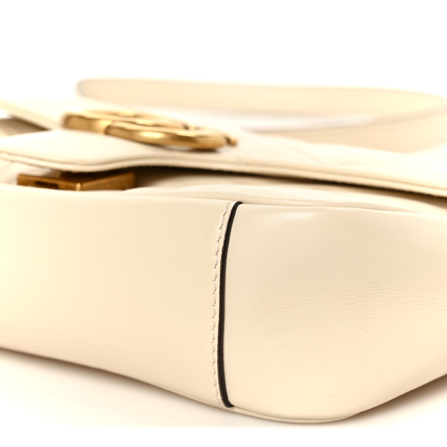Gucci Calfskin Matelasse Mini GG Marmont Shoulder Bag White 11 of 12