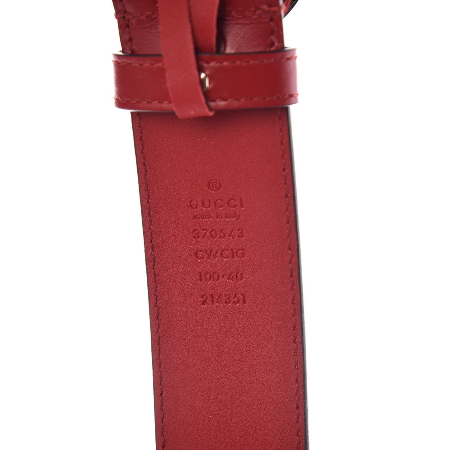 Guccissima Signature Interlocking G 37mm Belt 100 40 Hibiscus Red