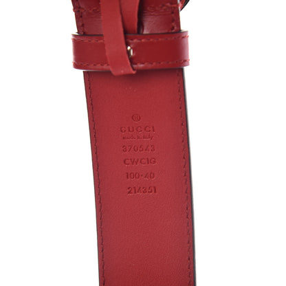 Gucci Guccissima Signature Interlocking G 37mm Belt 100 40 Hibiscus Red 4 of 6