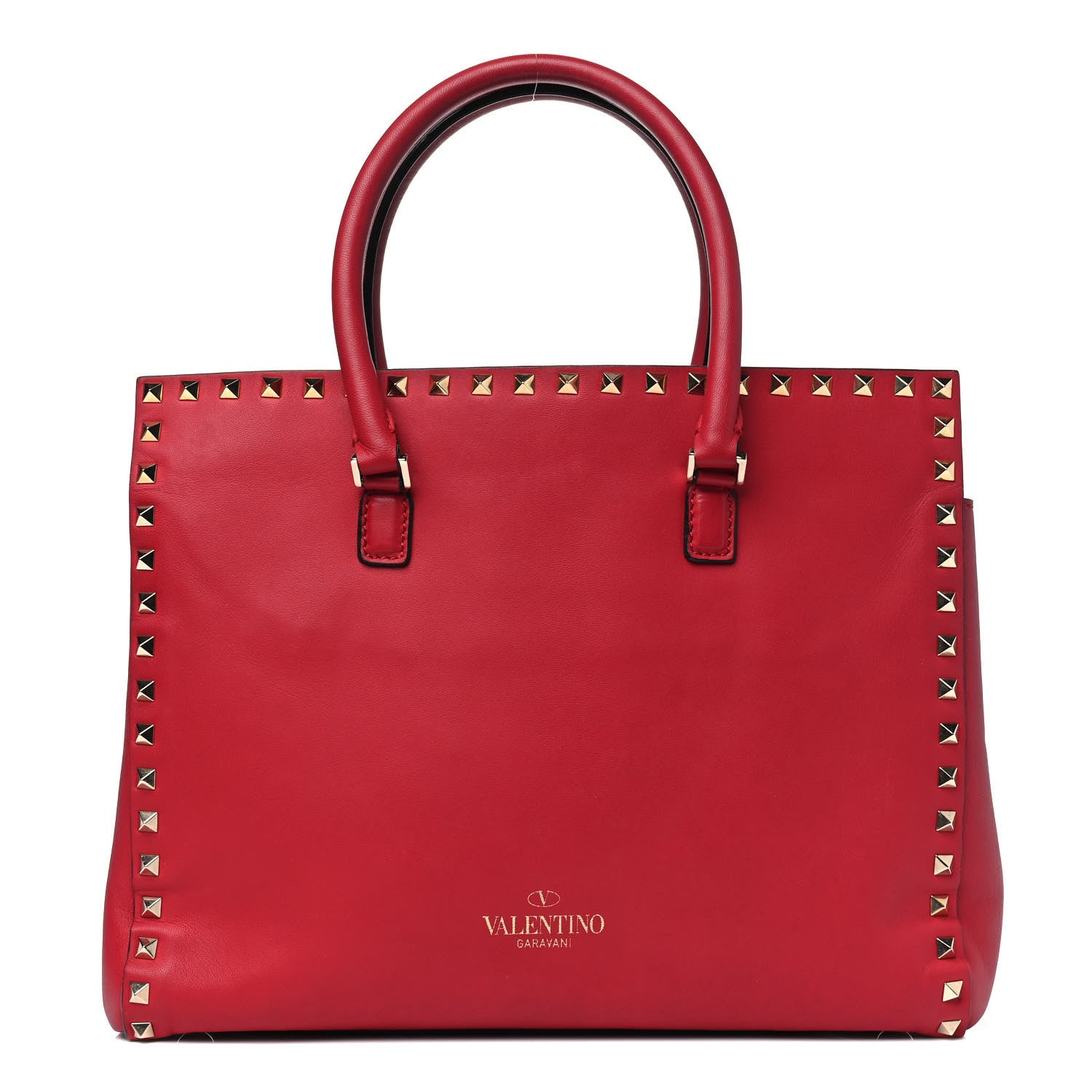 Valentino Garavani Vitello Small Rockstud Top Handle Tote Cyclamin 1 of 6
