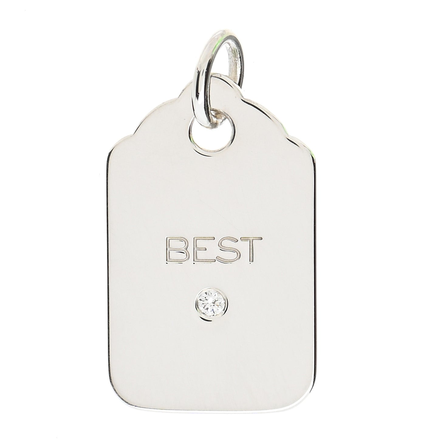 Sterling Silver Diamond Best Logo Charm