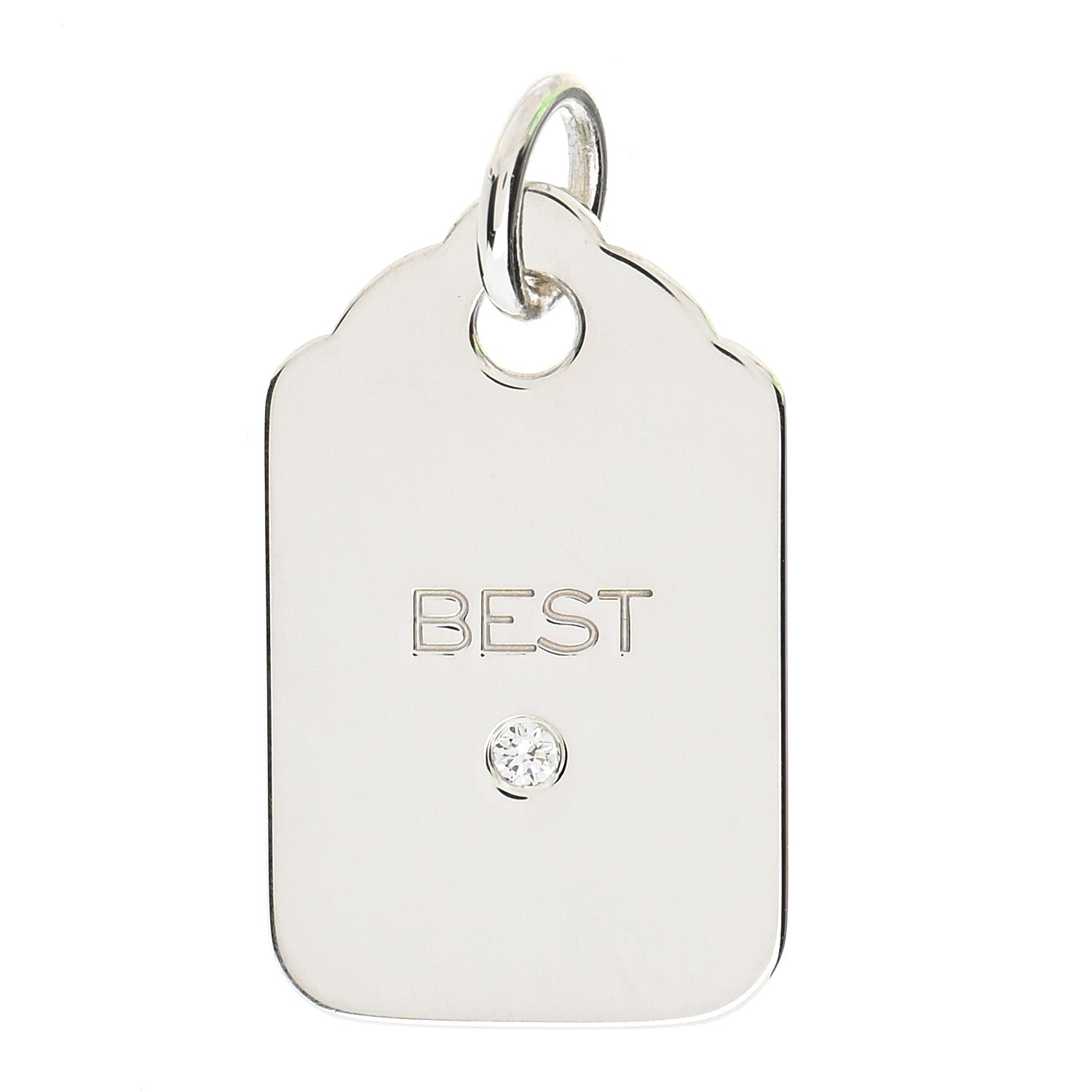 Tiffany Sterling Silver Diamond Best Logo Charm 1 of 4