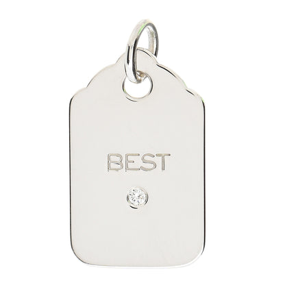 Tiffany Sterling Silver Diamond Best Logo Charm 1 of 4