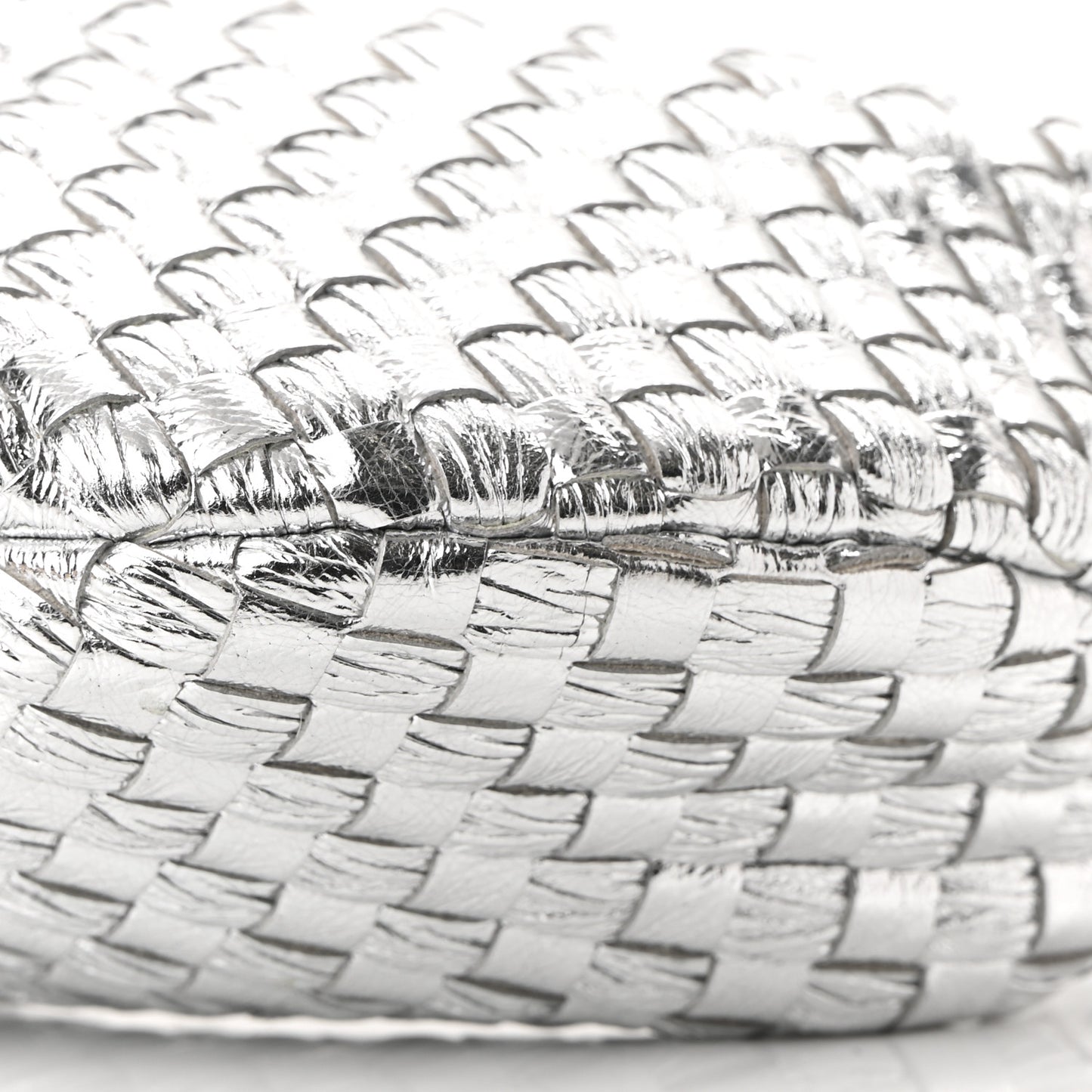 Metallic Nappa Intrecciato Mini Jodie Silver