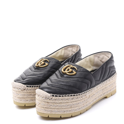 Gucci Nappa Matelasse GG Marmont Platform Espadrilles 39 Black 2 of 9