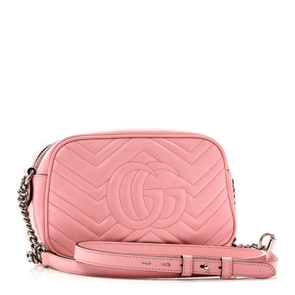 Gucci Calfskin Matelasse Small GG Marmont Chain Shoulder Bag Wild Rose 3 of 10