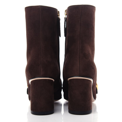 Gucci Kid Scamosciato GG Marmont Fringe 75mm Ankle Boots 36 Cocoa 7 of 11