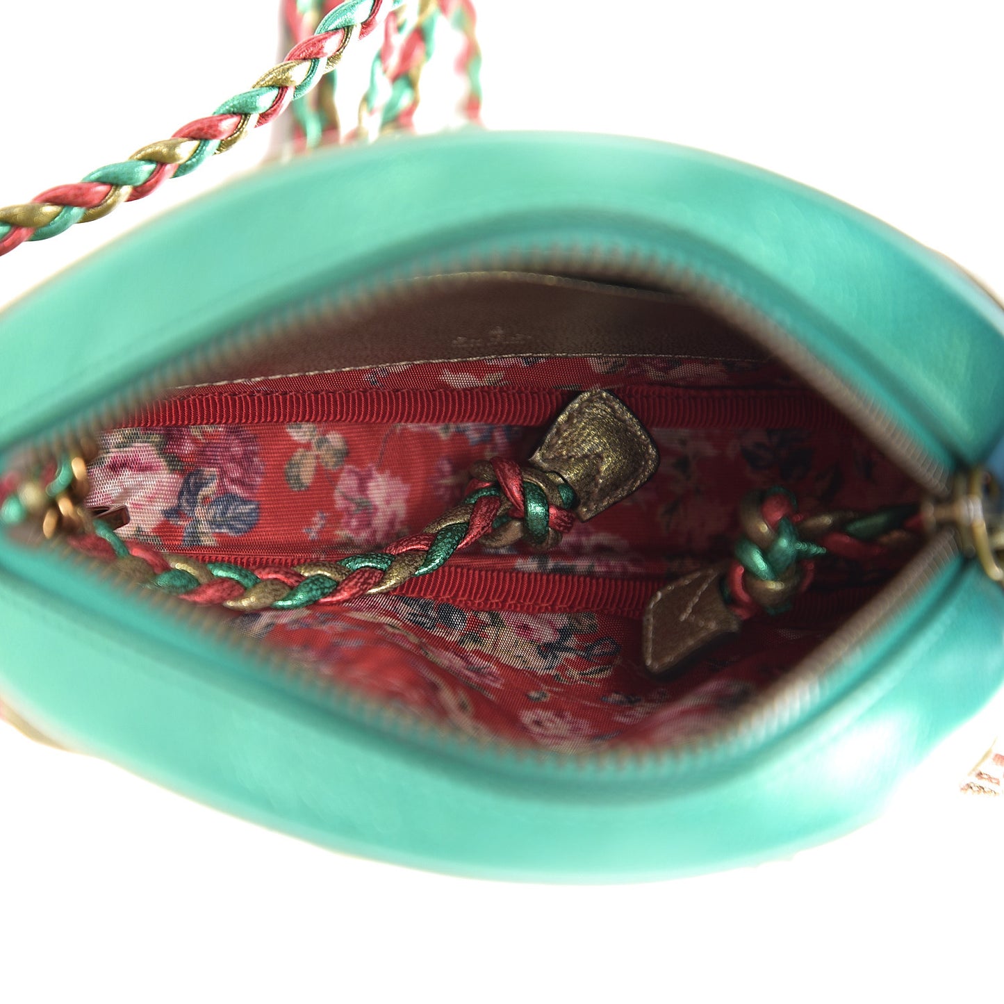 Laminated Nappa Trapuntata Mini Zumi Dome Shoulder Bag Rosso Jasmine Green Rame