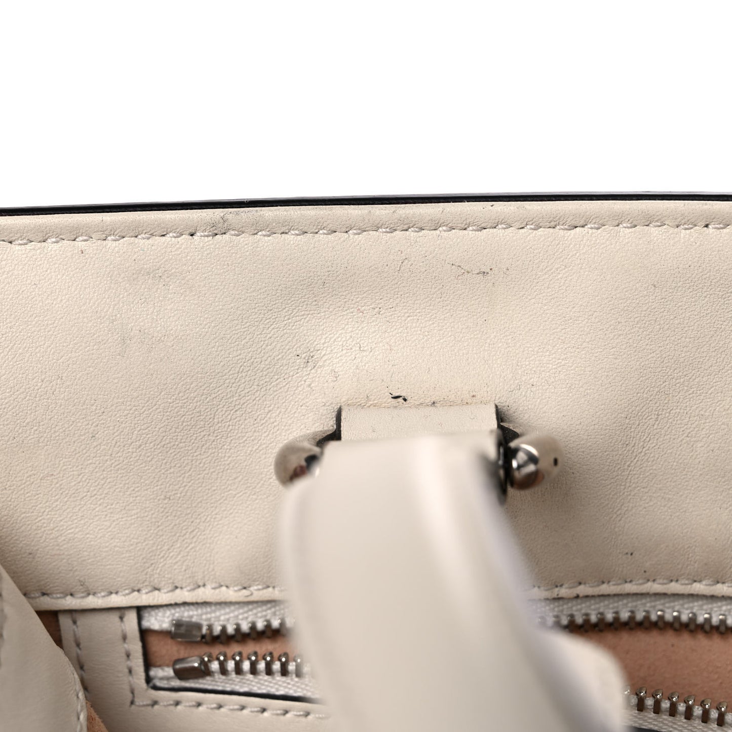 Calfskin Web Stripe Medium Dionysus Tote Bag White