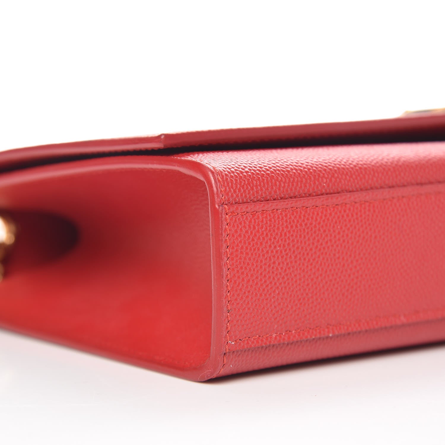 Saint Laurent Grain De Poudre Medium Monogram Kate Satchel Red 9 of 10