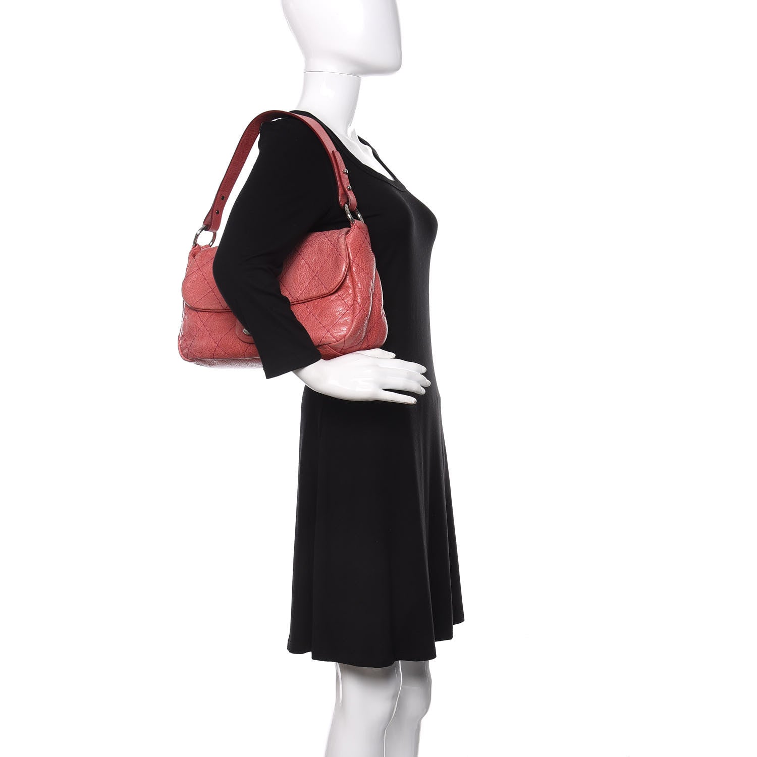 Chanel Glazed Calfskin Stitched On The Road Flap Pink 2 of 13