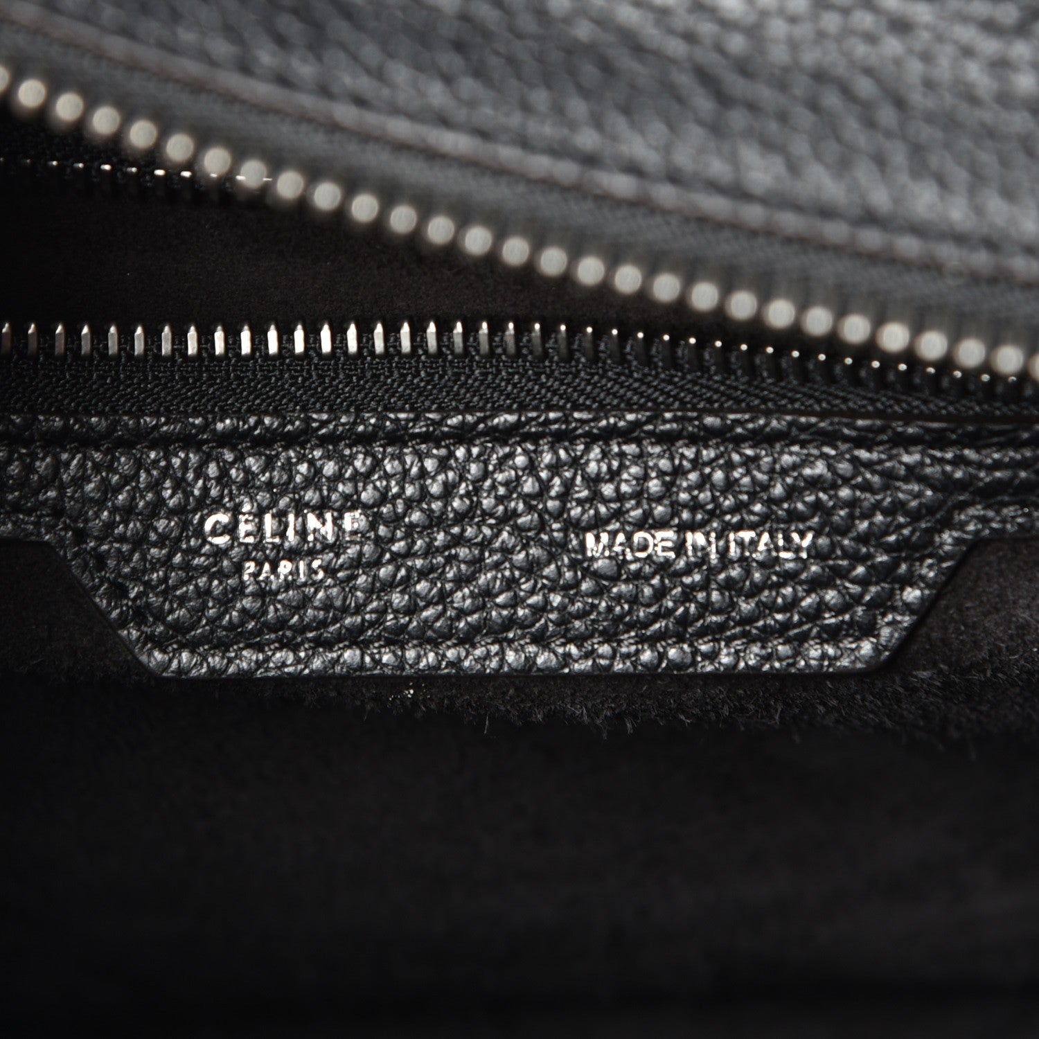 Celine Drummed Calfskin Micro Luggage Black 6 of 7