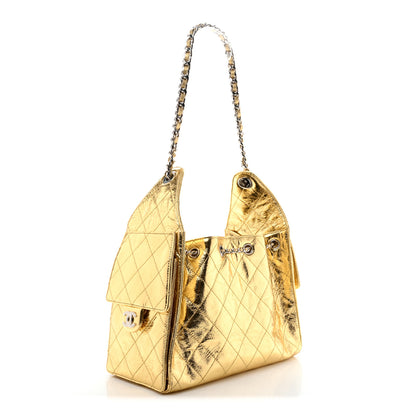 Chanel Metallic Aged Calfskin Quilted Small Chanel 25 Handbag Gold 3 of 11