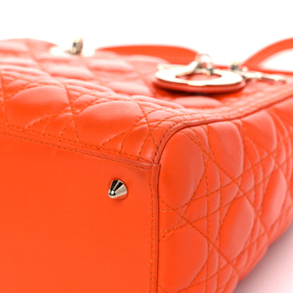 Christian Dior Lambskin Cannage Medium Lady Dior Orange 8 of 25
