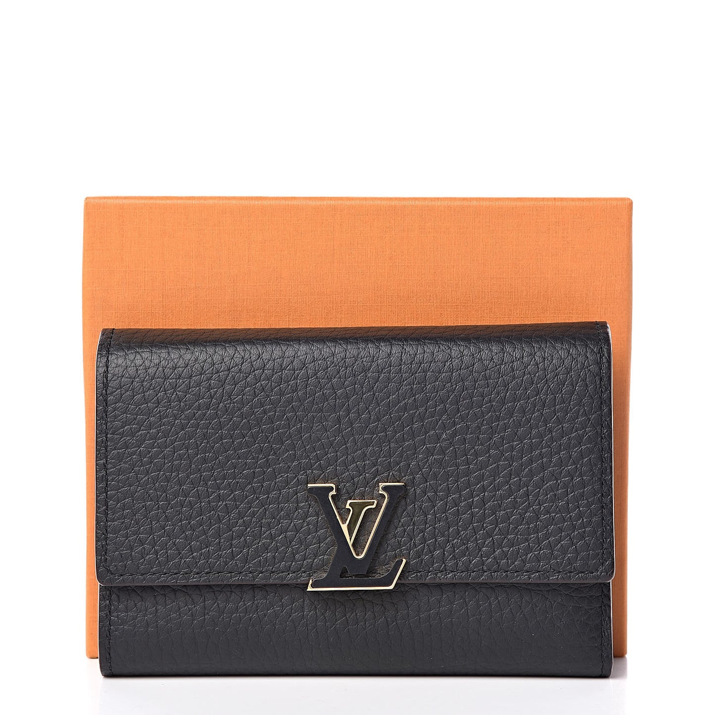 Taurillon Capucines Compact Wallet Black