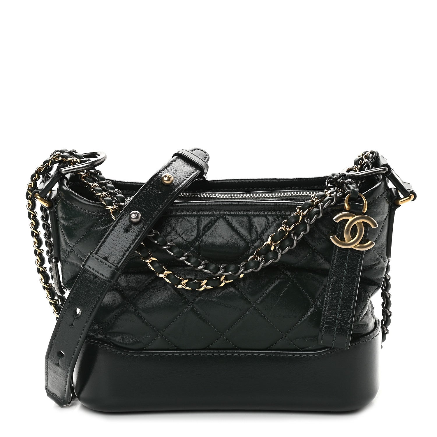 Chanel Aged Calfskin Quilted Small Gabrielle Hobo Dark Green 1 of 22