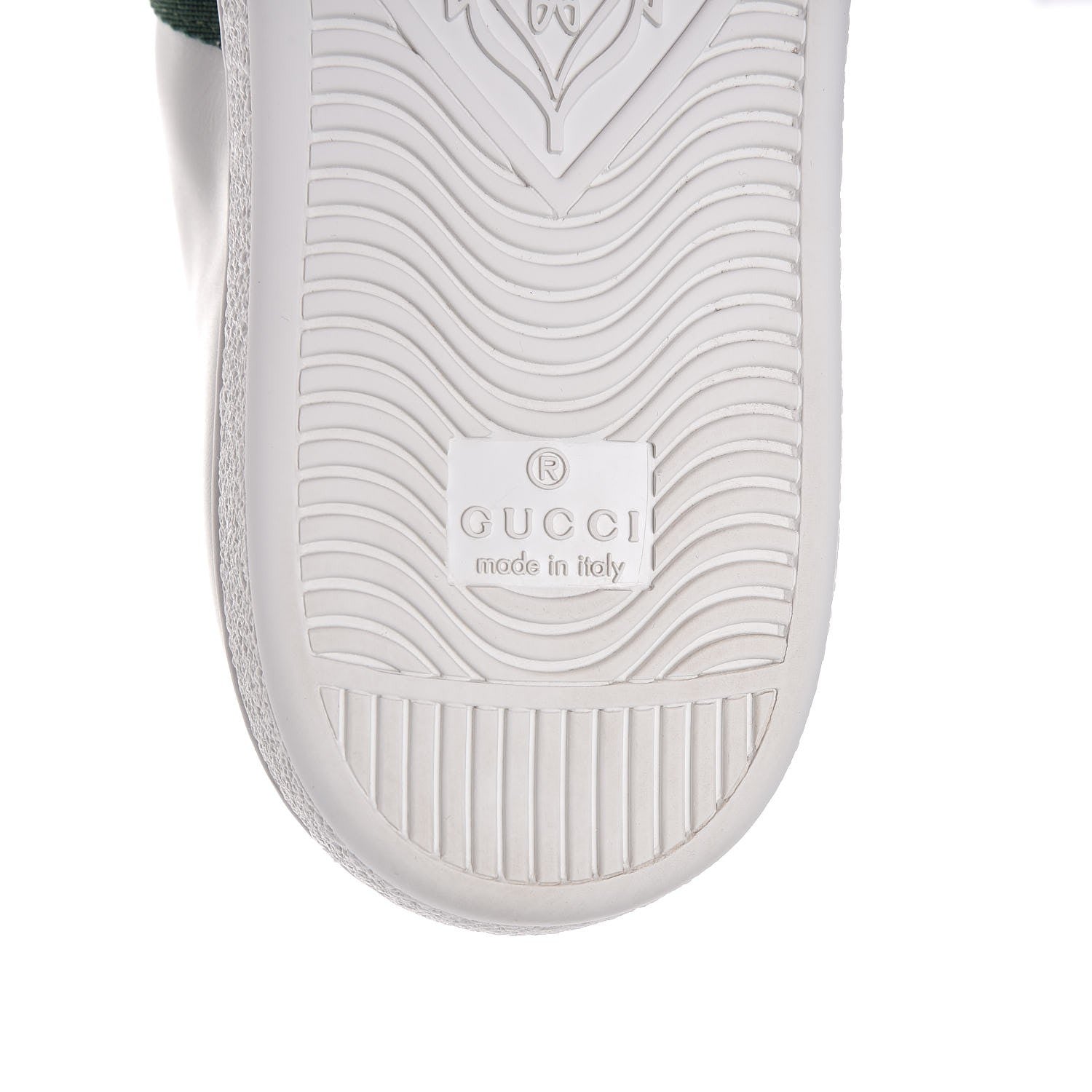 Gucci Calfskin Web Floral Embroidered Ace Sneakers 38.5 White 8 of 12