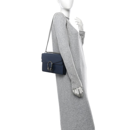 Gucci Pebbled Calfskin Small Dionysus Shoulder Bag Blue Agata 2 of 10
