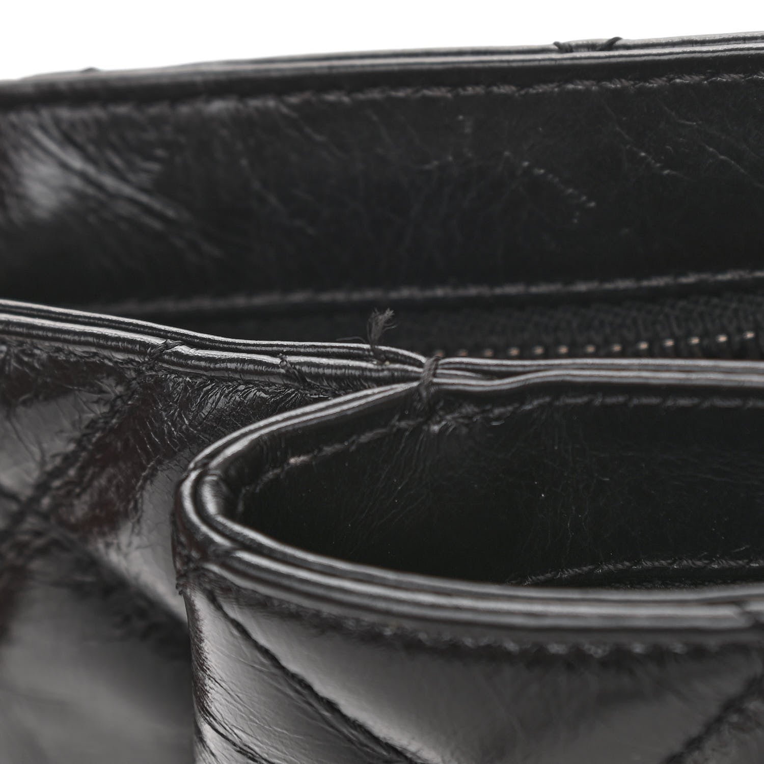 Chanel Glazed Calfskin Quilted Coco Pleats Chain Clutch Black 11 of 12