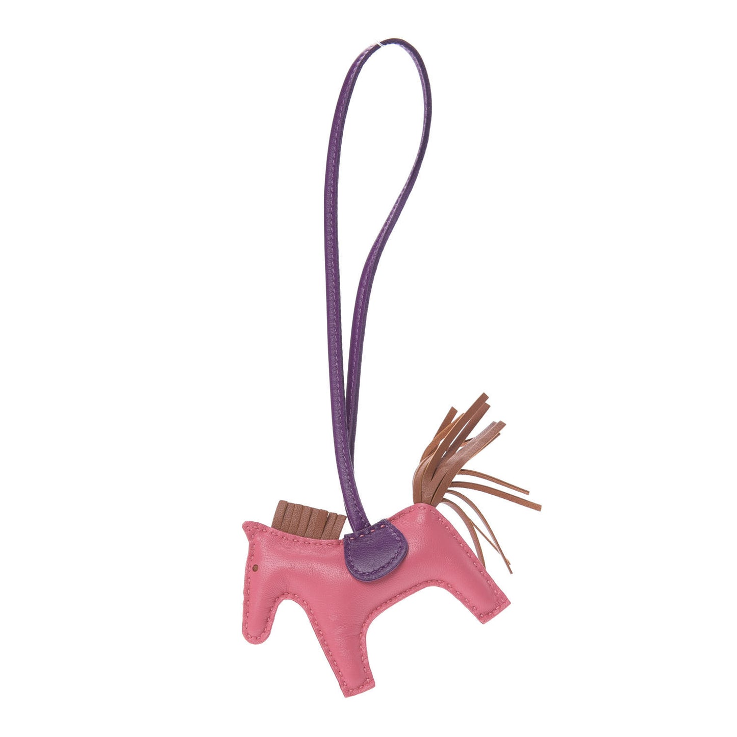 Milo Lambskin Grigri Rodeo Horse Bag Charm PM Rose Azalee Gold Anemone