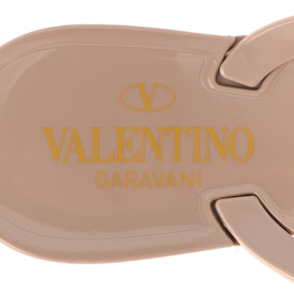 Valentino Garavani PVC Jelly Rockstud Bow Thong Sandals 38 Poudre 7 of 8