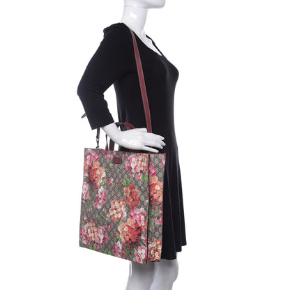 Gucci Soft GG Supreme Monogram Blooms Vertical Tote Beige Multicolor Dry Rose 2 of 10