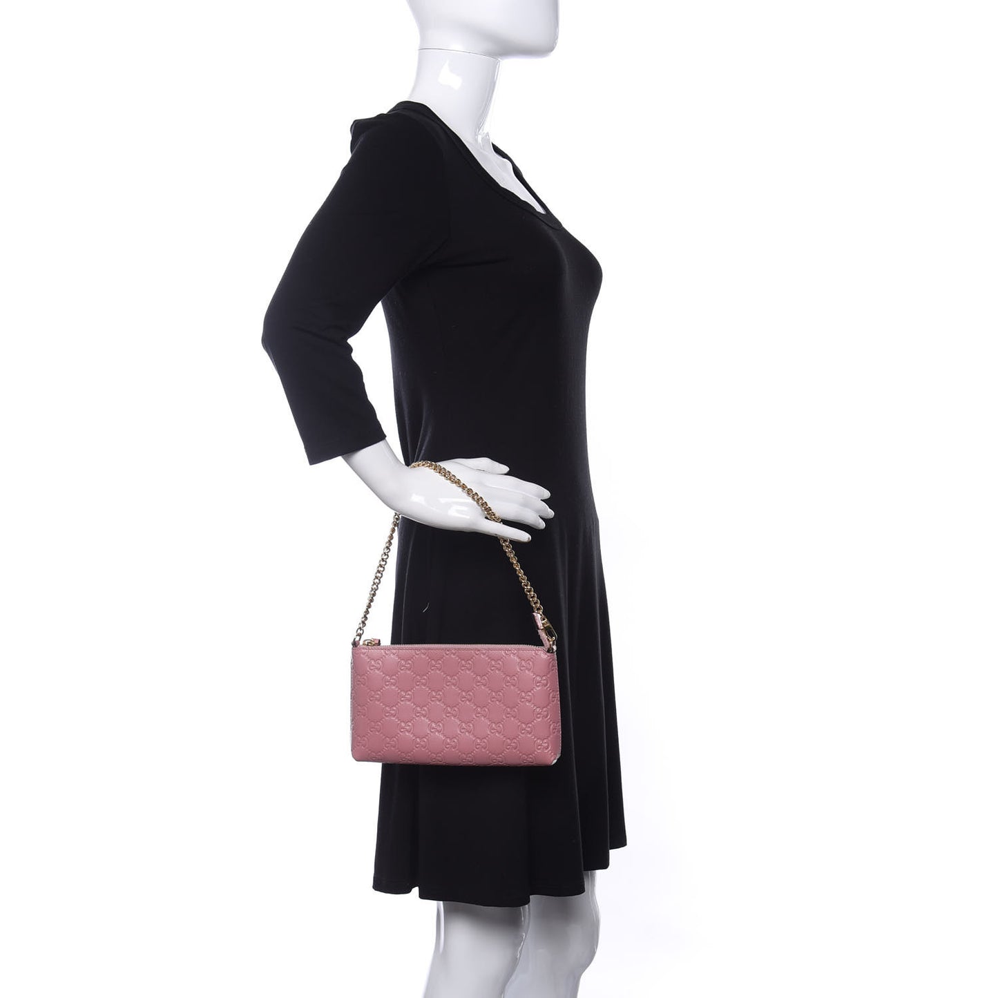 Guccissima Signature Wrist Wallet Rose Baby Candy