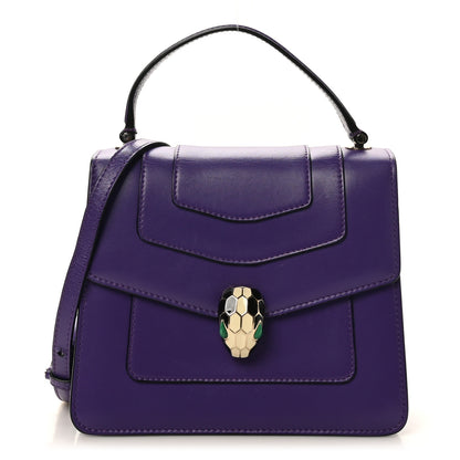 Bulgari Calfskin Serpenti Forever Top Handle Purple 2 of 17