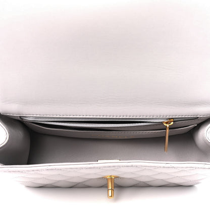 Chanel Lambskin Quilted Mini Top Handle Rectangular Flap Grey 4 of 4