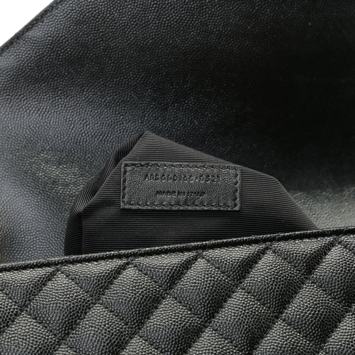 Grain De Poudre Textured Mixed Matelasse Large Triquilt Monogram Satchel Black
