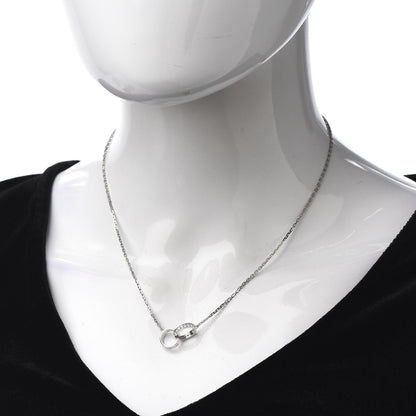 Cartier 18K White Gold Diamond Interlocking LOVE Necklace 2 of 8