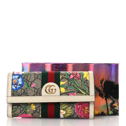 Gucci GG Supreme Monogram Flora Web Ophidia Continental Wallet White 8 of 8