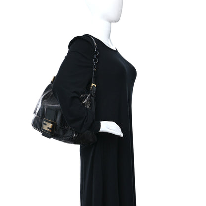Fendi Patent Chamois Big Mama Baguette Black 2 of 9
